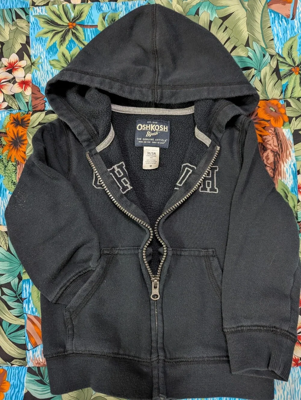 Boys OshKosh Black Kids' Zip Hoodie, Size 3T